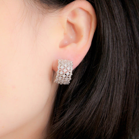 Hollow Vintage S925 Silver Stud Earrings