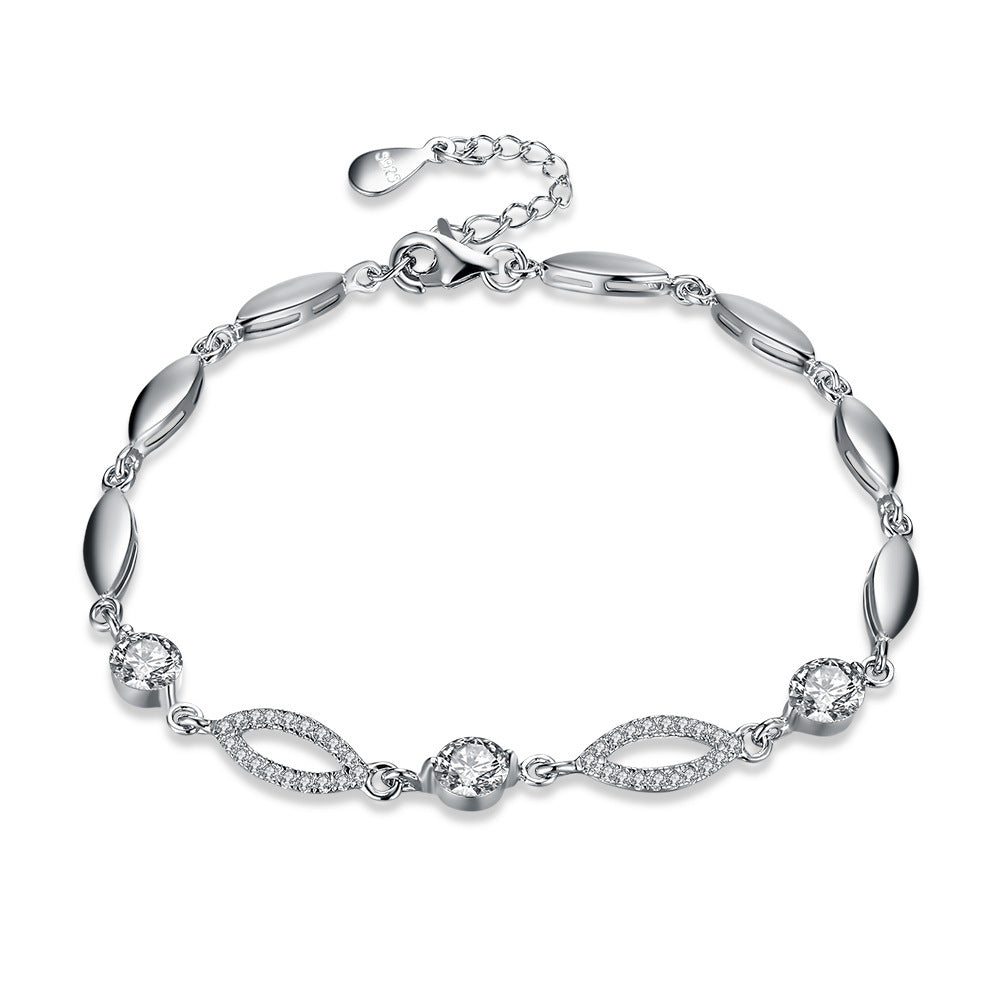 S925 Europe and America simple zircon bracelet