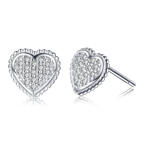 S925 Sterling Silver Heart Earrings