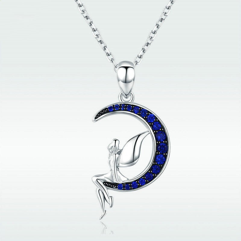 Moon Fairy s925 platinum plated necklace