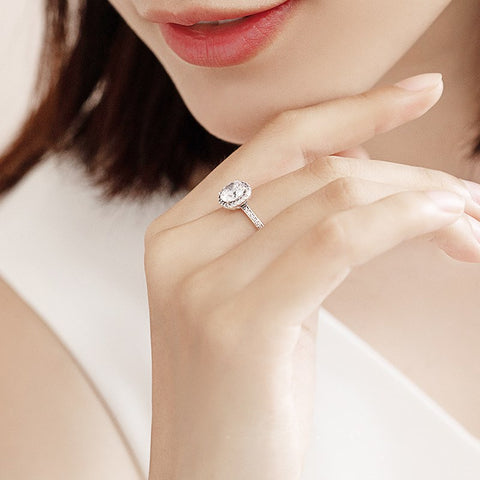 s925 silver female zircon ring