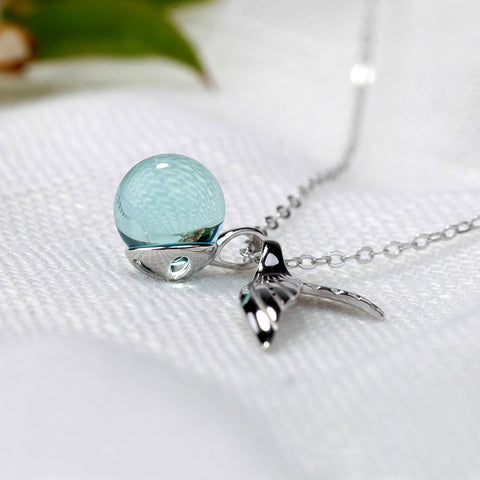 s925 sterling silver aquamarine necklace