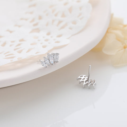 Female S925 Silver Geometric Stud Earrings