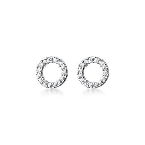 S925 silver Korean round earrings