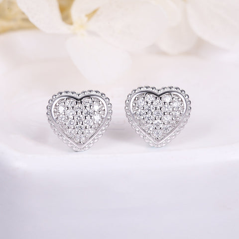 S925 Sterling Silver Heart Earrings