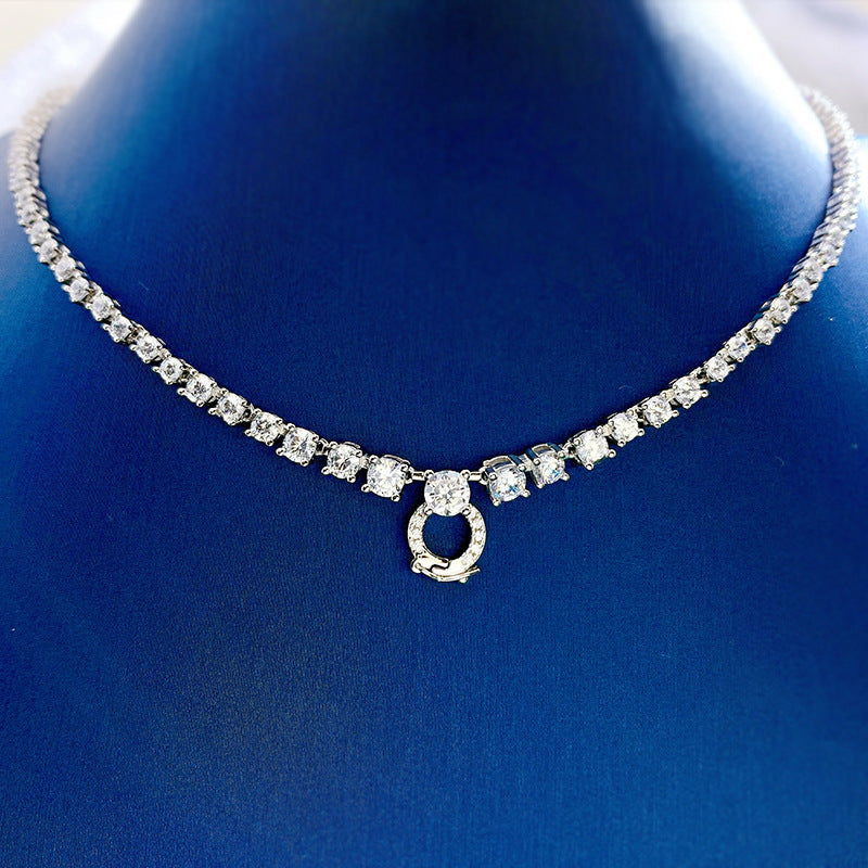 S925 Adjustable Crown Shape Silver Necklace