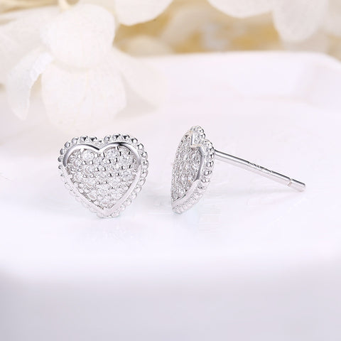 S925 Sterling Silver Heart Earrings