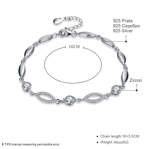 S925 Europe and America simple zircon bracelet