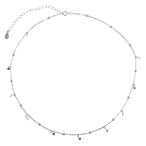 Real 925 Sterling Silver Geometric Round Choker