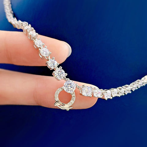 S925 Adjustable Crown Shape Silver Necklace