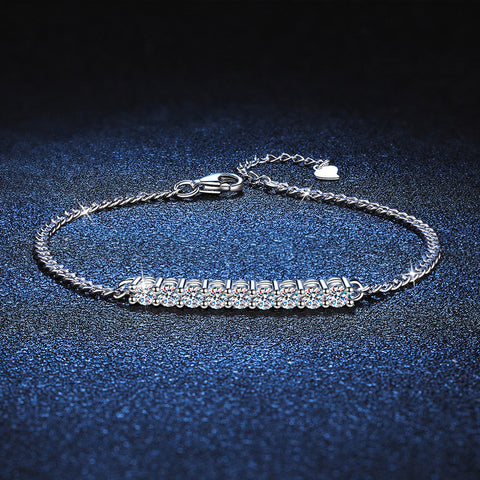 S925 Sterling Silver Cuban Moissanite Bracelet