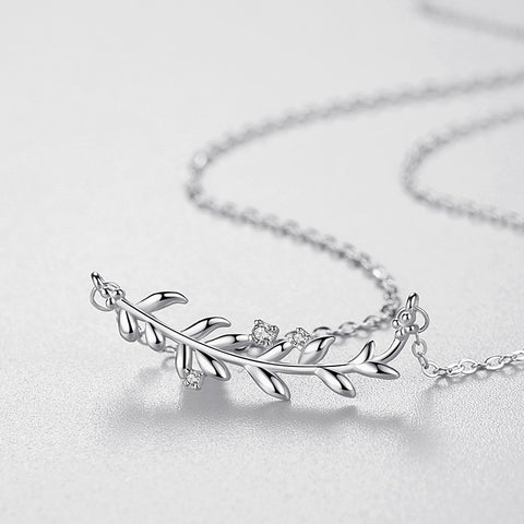 S925 Silver Leaf Pendant Necklace