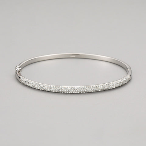 S925 Sterling Silver Bracelet Female Opening Oval