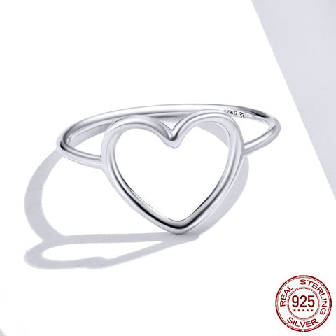 Simple S925 Ring Heart Shape