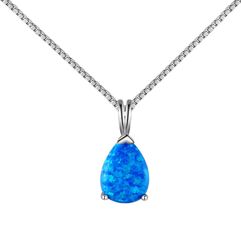 S925 Sterling Silver Opal Necklace