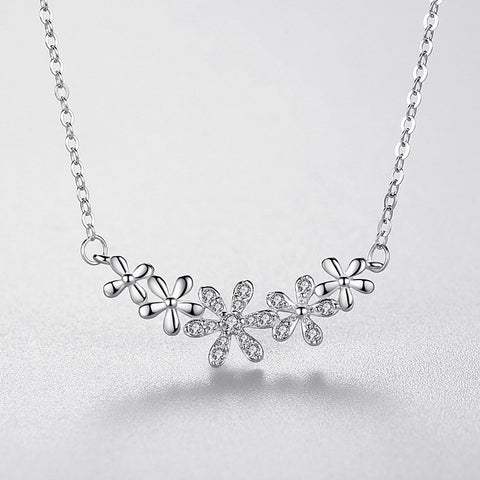 S925 Sterling Silver Daisy Pendant Necklace