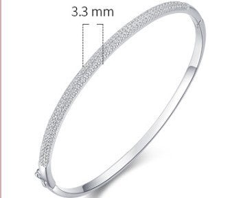 S925 Sterling Silver Bracelet Female Opening Oval