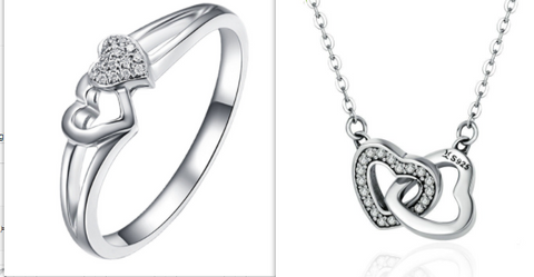 S925 sterling silver heart necklace