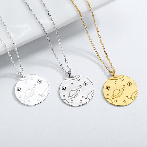 Planet Universe Tag Pendant S925 Necklace