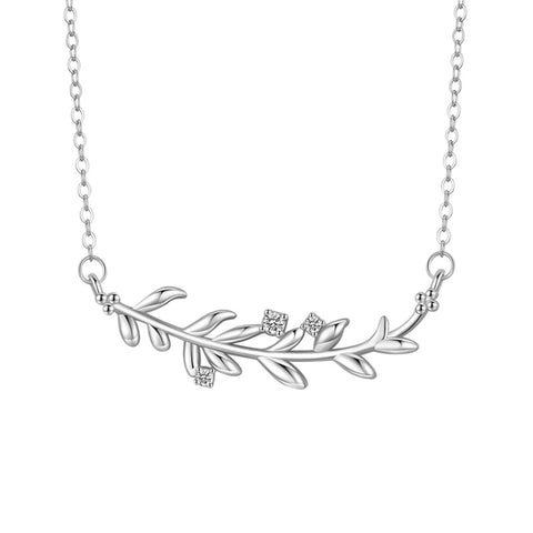 S925 Silver Leaf Pendant Necklace