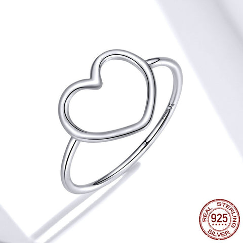 Simple S925 Ring Heart Shape