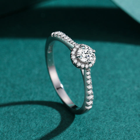 S925 Sterling Silver Ring Female Round