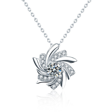 Moissanite S925 Sterling Silver Windmill Necklace